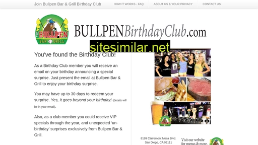 Bullpenbirthdayclub similar sites
