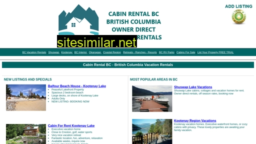 cabinrentalbc.com alternative sites