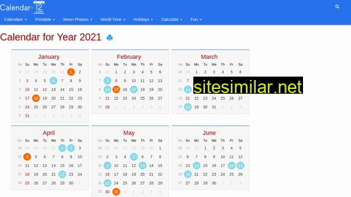 Calendar-12 similar sites