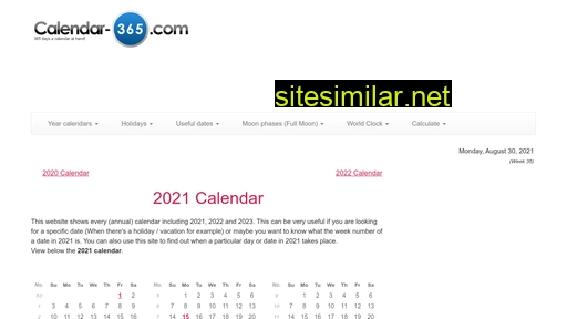 calendar-365.com alternative sites