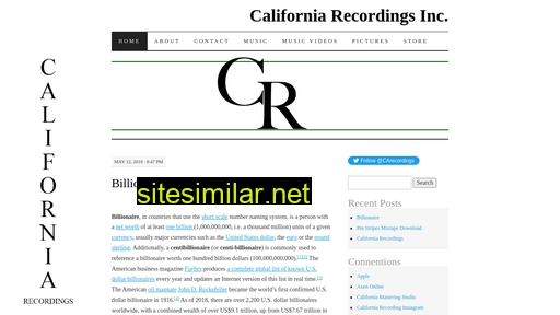 californiarecordingsinc.com alternative sites