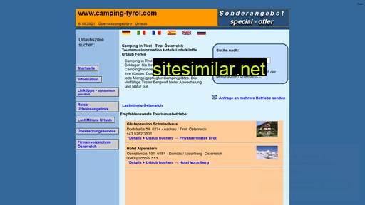 camping-tyrol.com alternative sites