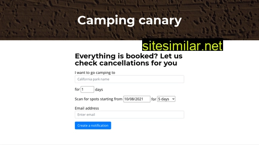 campingcanary.com alternative sites
