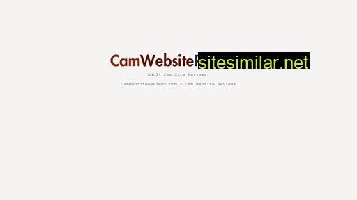 Camwebsitereviews similar sites