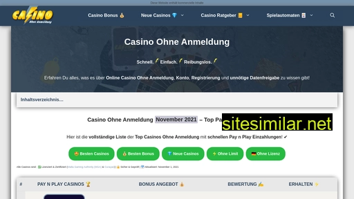Casinoohneanmeldung similar sites