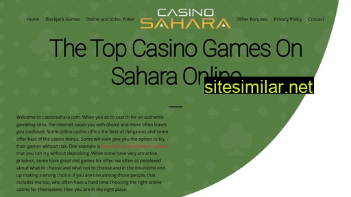 casinosahara.com alternative sites