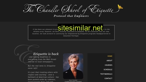 chandlerschoolofetiquette.com alternative sites