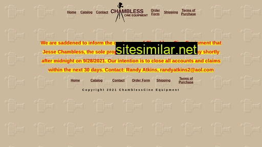 chamblesscineequip.com alternative sites