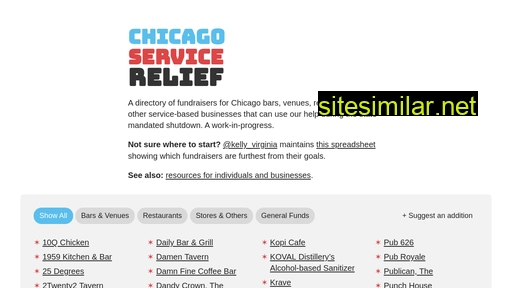 chicagoservicerelief.com alternative sites