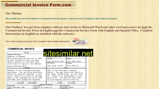 Commercialinvoiceform similar sites