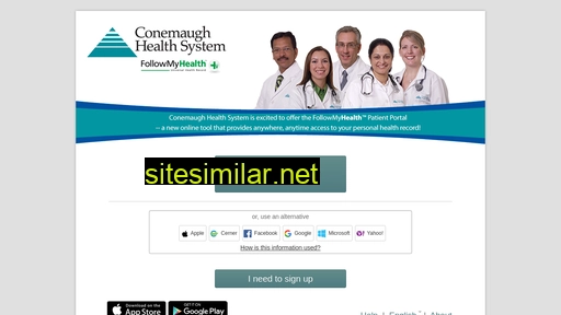 conemaugh.followmyhealth.com alternative sites