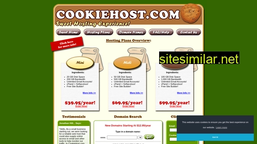Cookiehost similar sites