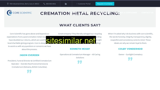 core-cremationrecycling.com alternative sites