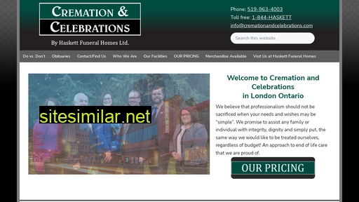 cremationandcelebrations.com alternative sites