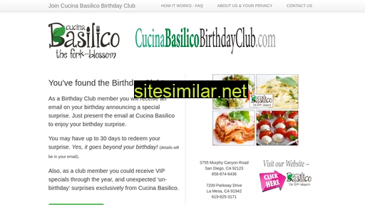 Cucinabasilicobirthdayclub similar sites
