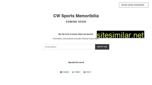 cw-sports-memoribilia.myshopify.com alternative sites