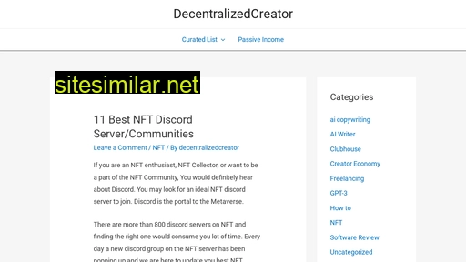 decentralizedcreator.com alternative sites