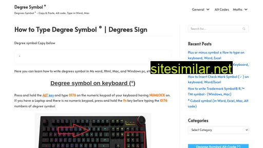 degreessymbolsign.com alternative sites