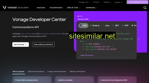 developer.nexmo.com alternative sites
