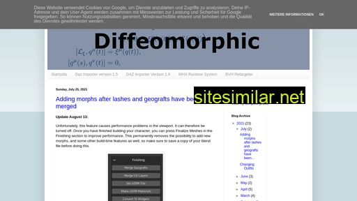 Diffeomorphic similar sites