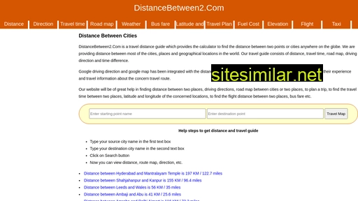 distancebetween2.com alternative sites