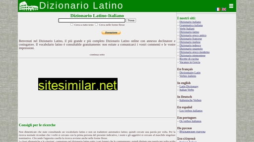 Dizionario-latino similar sites