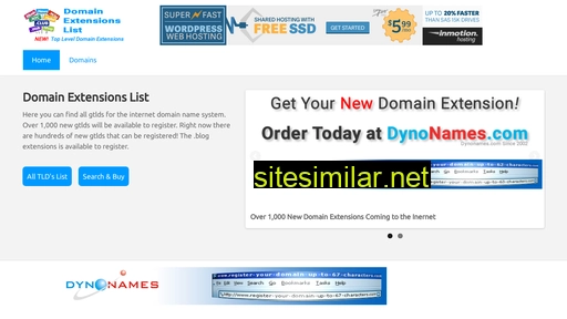 Domainextensionslist similar sites