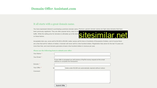 domainofferassistant.com alternative sites