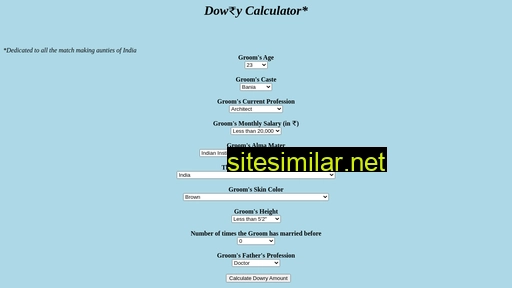 dowrycalculator.com alternative sites