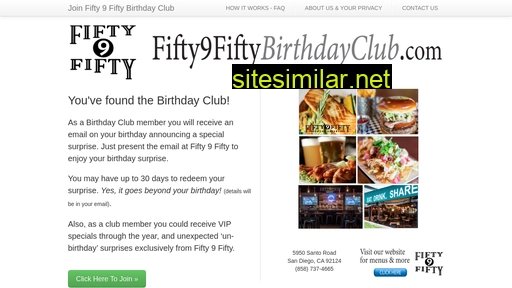 fifty9fiftybirthdayclub.com alternative sites