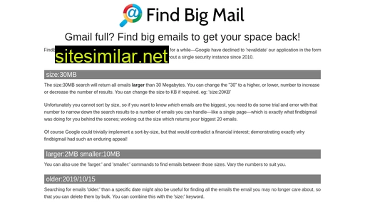 findbigmail.com alternative sites