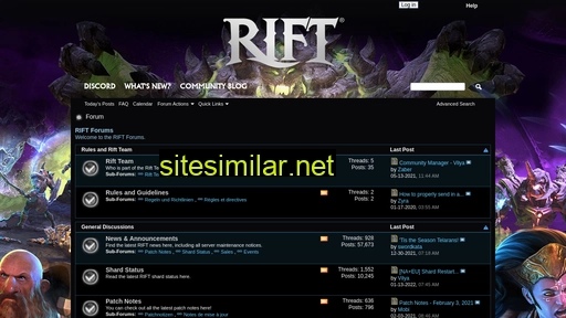 forums.riftgame.com alternative sites