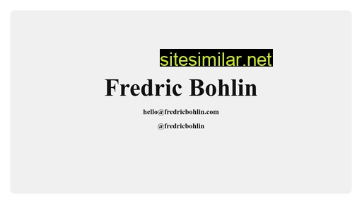 fredricbohlin.com alternative sites