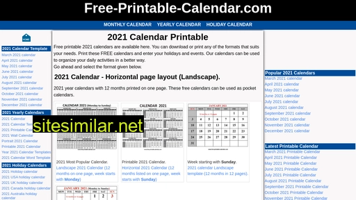 Free-printable-calendar similar sites