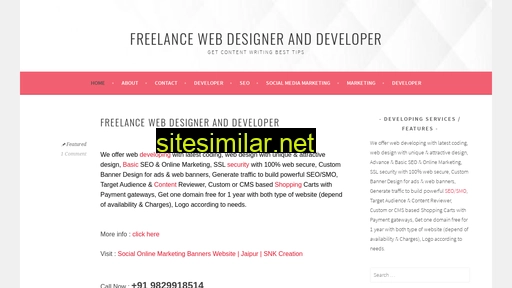 Freelancewebdesigneranddeveloperblog similar sites