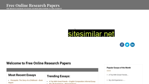 Freeonlineresearchpapers similar sites