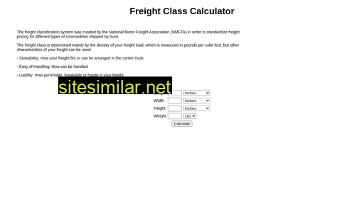 freight-class-calculator.com alternative sites