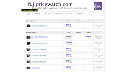 fujipricewatch.com alternative sites