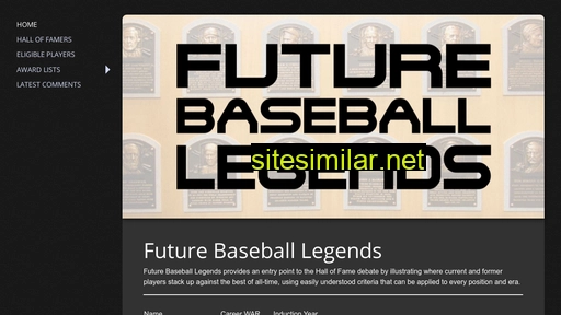 futurebaseballlegends.com alternative sites