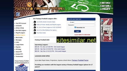 fuzzysfantasyfootball.com alternative sites