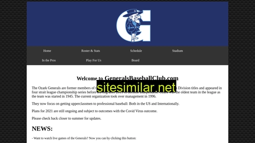 generalsbaseballclub.com alternative sites