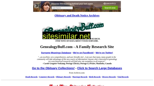 genealogybuff.com alternative sites