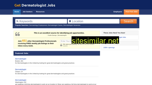 Getdermatologistjobs similar sites