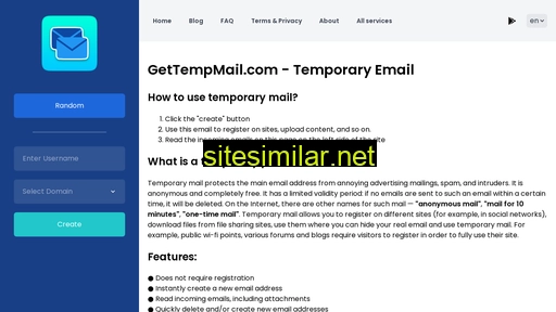 gettempmail.com alternative sites