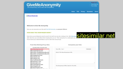 givemeanonymity.com alternative sites