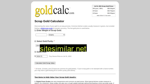 goldcalc.com alternative sites