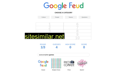 Googlefeud similar sites