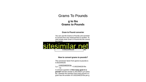 grams-to-pounds.appspot.com alternative sites