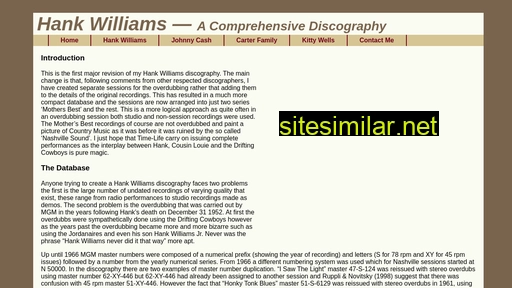 Hankwilliamsdiscography similar sites