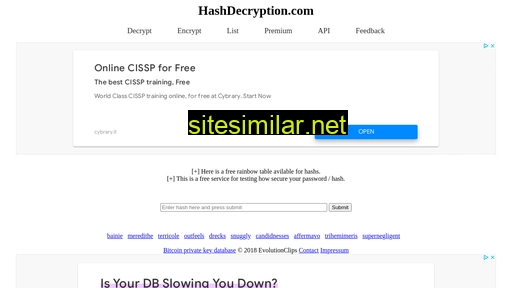 Hashdecryption similar sites